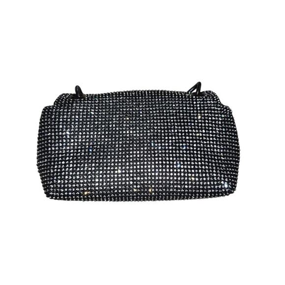 NEW Rhinestone Embellished Single Flap Twist Toggle MINI Bag 8x6x3 inches - Picture 8 of 9
